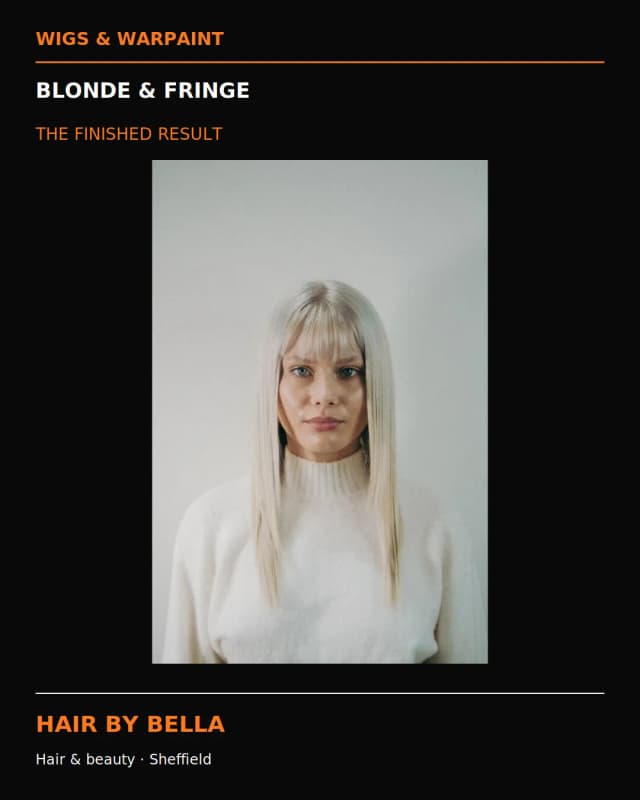Hair and beauty results at Wigs & Warpaint Sheffield