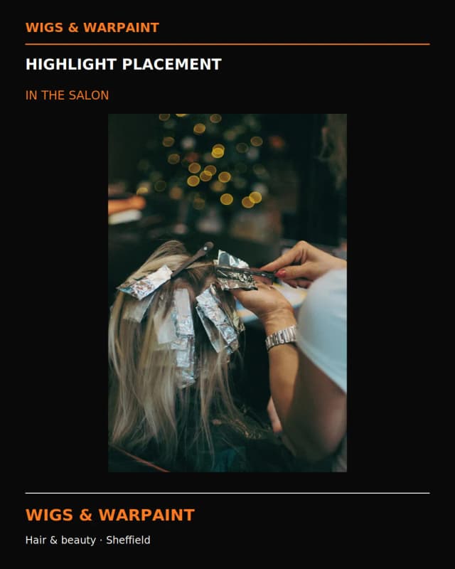Hair and beauty results at Wigs & Warpaint Sheffield