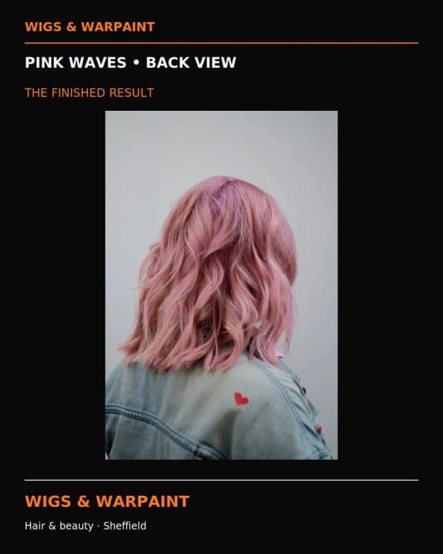 Hair and beauty results at Wigs & Warpaint Sheffield
