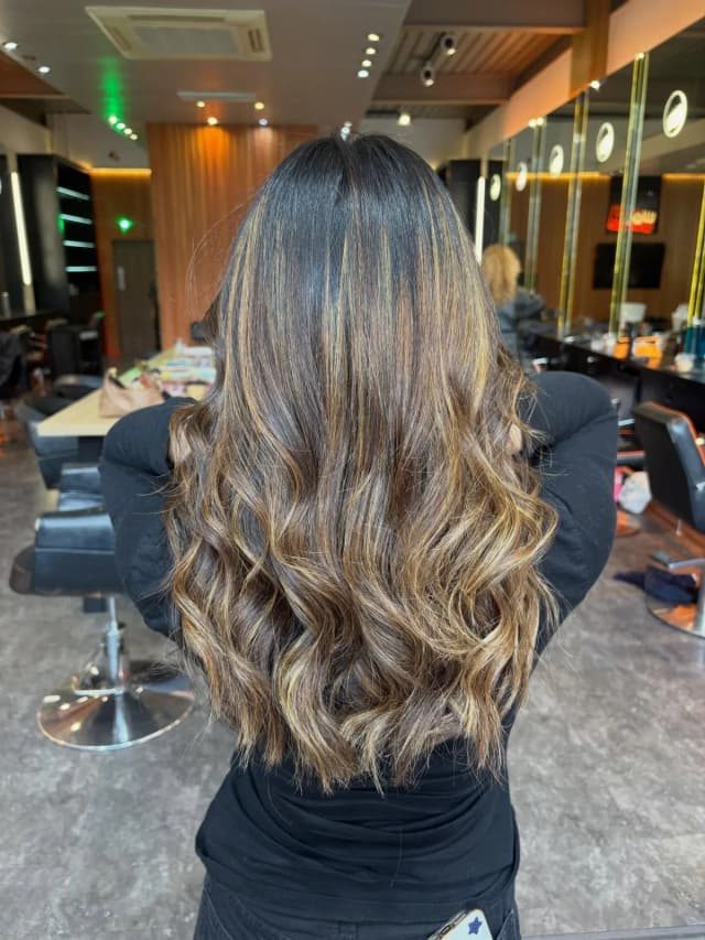 Caramel balayage with K18 by Lily — hair transformation at Wigs & Warpaint Sheffield