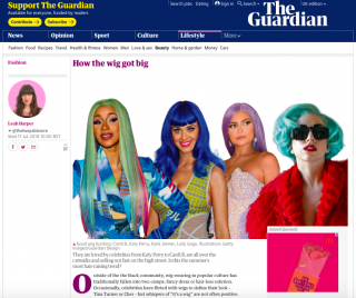 Claire Flack Featured In ‘How The Wig Got Big’ Guardian Article Claire Flack Featured In ‘How The Wig Got Big’ Guardian Article