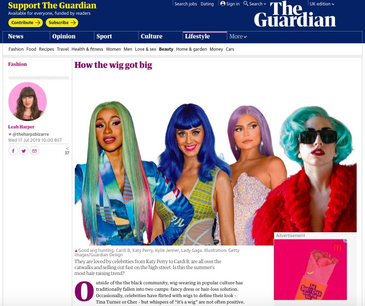 Claire Flack Featured In ‘How The Wig Got Big’ Guardian Article