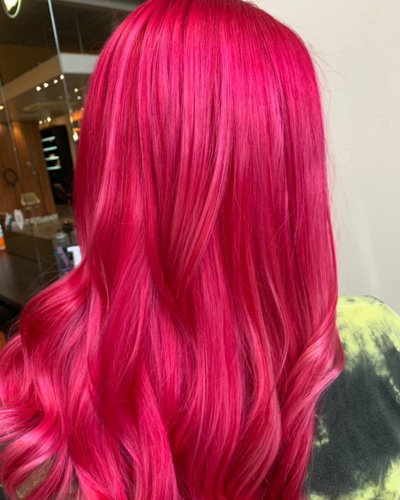 VIBRANT PINK HAIR COLOUR SHEFFIELD HAIRDRESSERS
